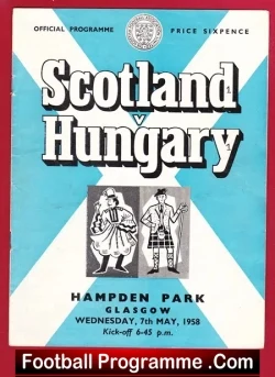 Scotland v Hungary 1958 - Hampden Multi Autograph SIGNED - football programme