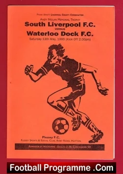 South Liverpool v Waterloo Dock 1995 - football programme