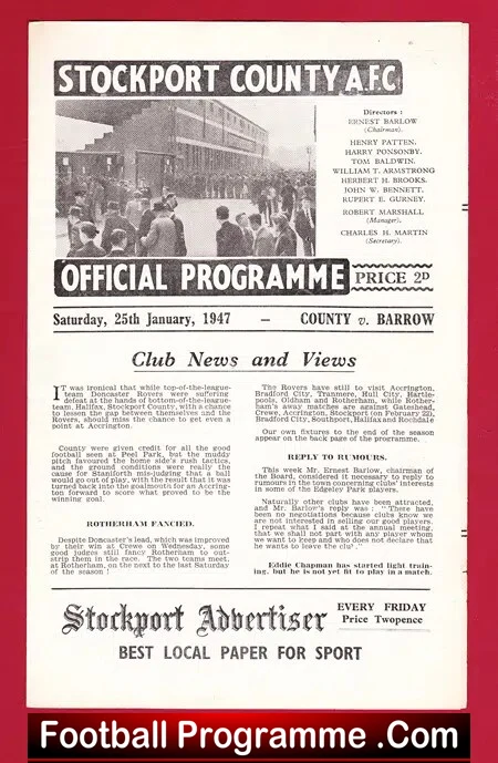 Stockport County v Barrow 1947
