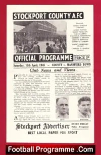 Stockport County v Mansfield Town 1948