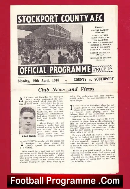 Stockport County v Southport 1948