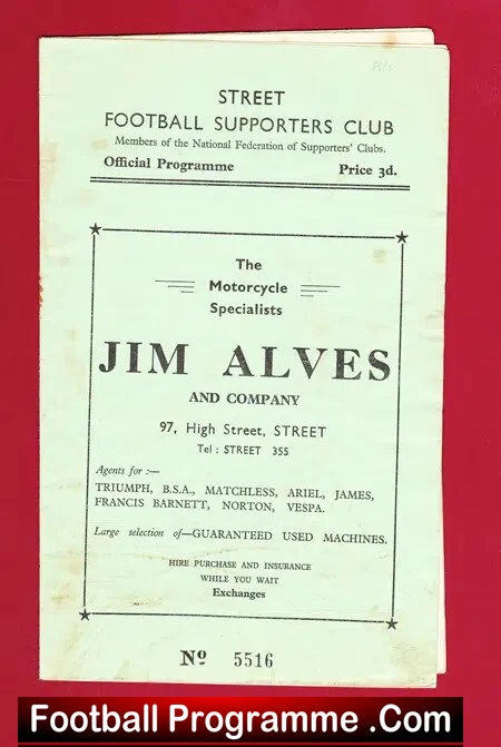 Street v Ilfracombe Town 1956 – Western League