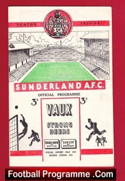 Sunderland v Doncaster Rovers 1954 - football programme