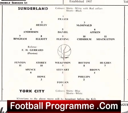 Sunderland v York City 1956 - FA Cup Replay