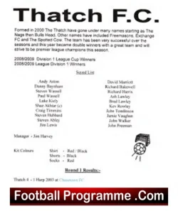 Thatch v Warstones Wanderers 2009 – Sunday Cup