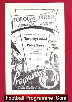 Torquay United v Poole Town 1956