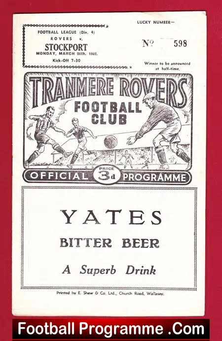 Tranmere Rovers v Stockport County 1962