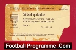 VFB Stuttgart v Leeds United 1978 – Football Ticket Germany