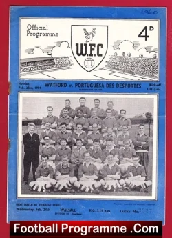 Watford v Portuguesa Des Desportes 1954 - Brazil Football Team - football programme