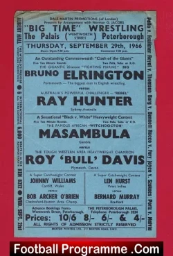 Wrestling Poster Elrington v Hunter – Palais Peterborough 1966