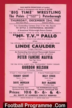 Wrestling Poster TV Pallo v Caulder – Palais Peterborough 1965
