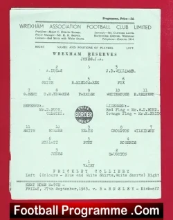 Wrexham v Frickley Colliery 1963 - Reserves Single Sheet Issue - football programme