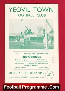Yeovil Town v Trowbridge Town 1959 – Western League