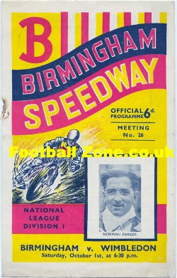 Birmingham Speedway v Wimbledon 1949