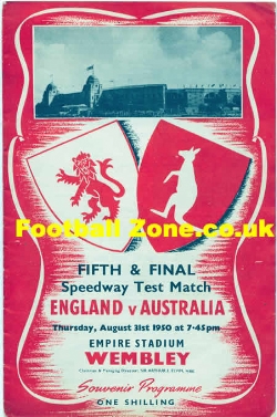 England Speedway v Australia 1950 – at Wembley