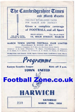 March Town v Harwich Parkeston 1958