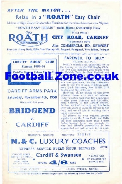 Bridgend Rugby v Cardiff 1950