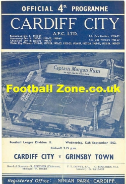 Cardiff City v Grimsby Town 1962