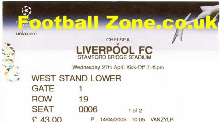 Chelsea v Liverpool 2005 - Football Ticket