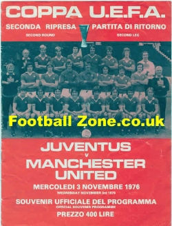 Juventus v Manchester United 1976 – Man Utd UEFA Cup Italy