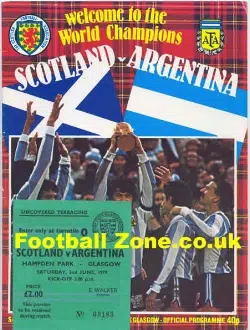 Scotland v Argentina 1979 - Hampden Park Maradona