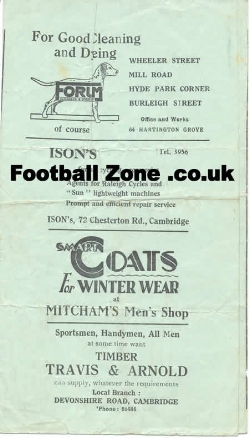 Cambridge Town v Aylesbury United 1949