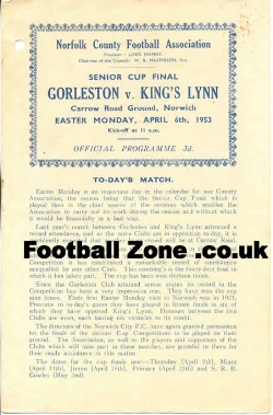 Gorleston v Kings Lynn 1953 – Senior Cup Final
