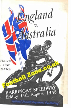 England Speedway v Australia 1948 – at Harringay
