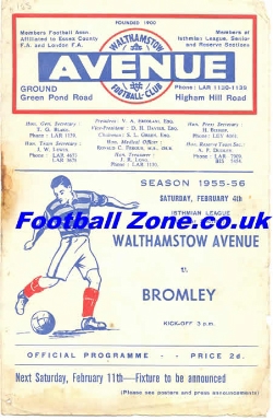 Walthamstow Avenue v Bromley 1956 - to clear