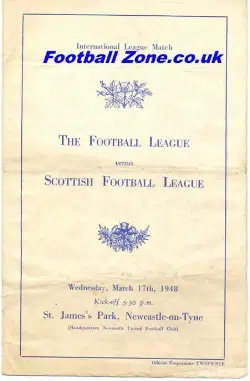 Footbal League v Scottish League St James Park 1948