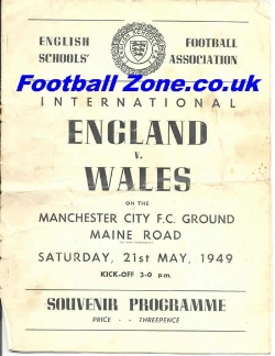 England v Wales 1949 – at Manchester City – Viollet Busby Babes