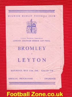 Bromley v Leyton 1946 – Amateur Senior Cup Final