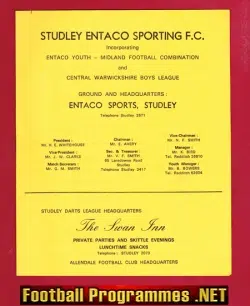 Studley Entaco Sporting v Astwood Bank 1970s