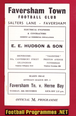 Faversham Town v Herne Bay 1961