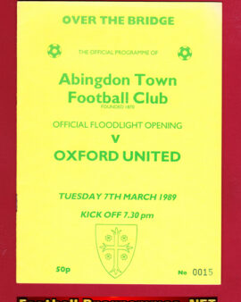 Abingdon Town v Oxford United 1989 – Opening New Floodlights