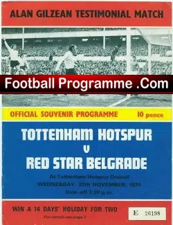 Alan Gilzean Testimonial Tottenham 1974