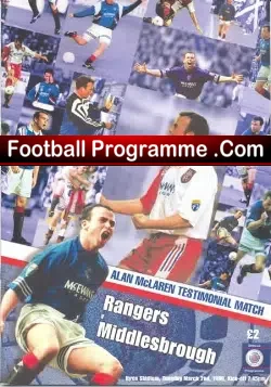 Alan McLaren Testimonial Glasgow Rangers Middlesbrough 1999