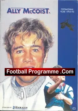 Ally McCoist Testimonial Benefit Match Glasgow Rangers 1993