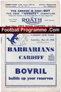 Barbarians Rugby v Cardiff 1948 – 1940s