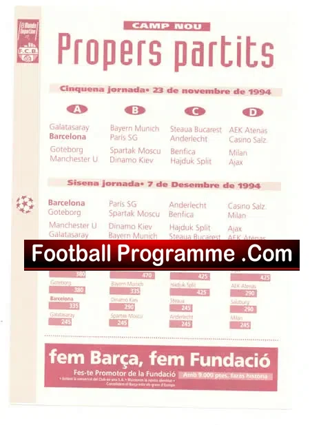 Barcelona v Manchester United 1994 – Spanish Edition Spain
