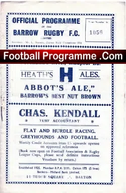 Barrow Rugby v Workington Town 1950