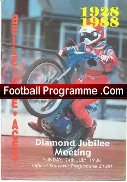 Belle Vue Speedway 1988 Jubilee meeting Speedway Programme