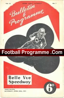 Belle Vue Speedway v Bristol 1951
