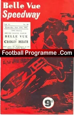Belle Vue Speedway v Cradley Heath 1967