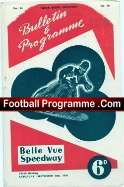 Belle Vue Speedway v New Cross 1951