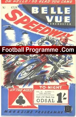 Belle Vue Speedway v Odsal 1955