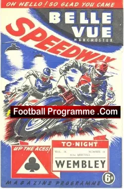 Belle Vue Speedway v Wembley 1953