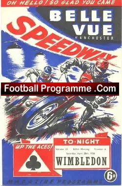 Belle Vue Speedway v Wimbledon 1956