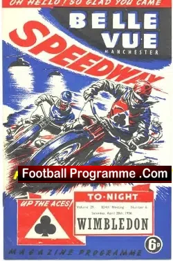 Belle Vue Speedway v Wimbledon 1956