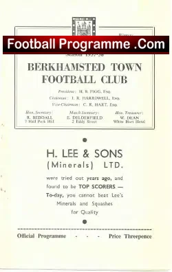 Berkhamsted Town v Aylesbury 1958